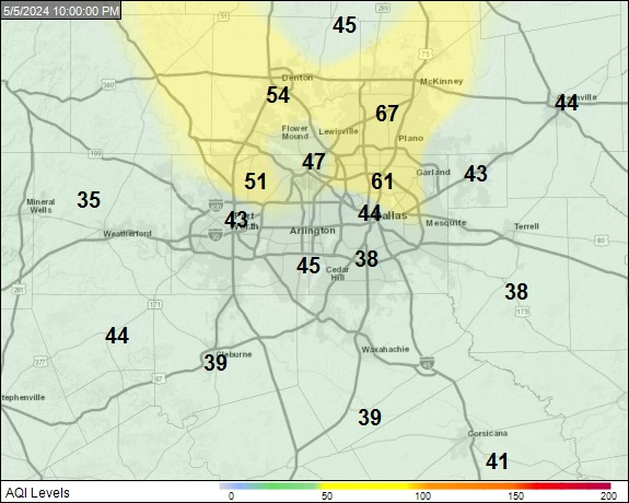 This is a preview image of the North Central Texas AQI Animation